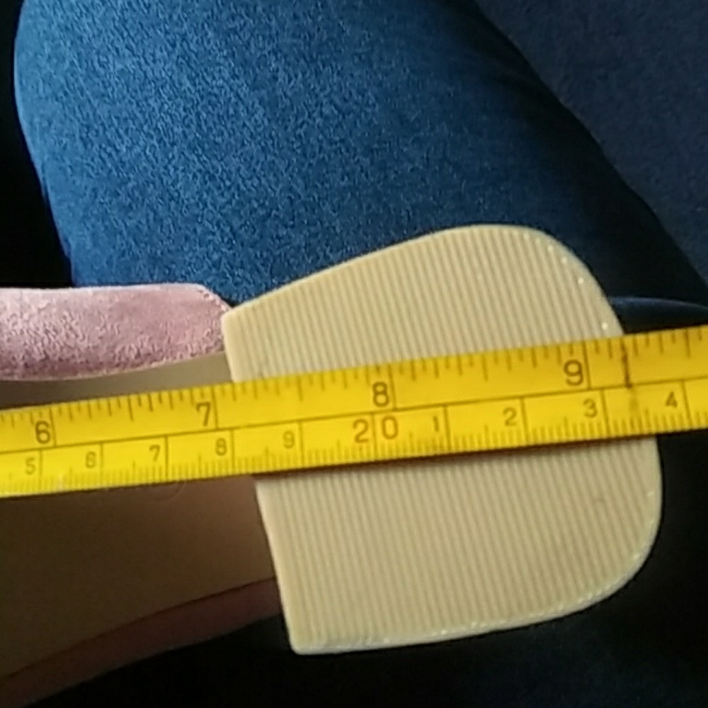 New Women's Slip On Pink Faux Suede Sandals - Picture 8 of 8